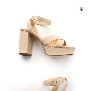 Lulus Suede Platform Heeled Sandals